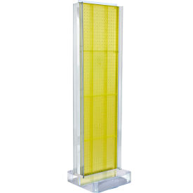 Global Approved 700778-YEL, Two-Sided Pegboard Floor Display W/ Studio Base, 17