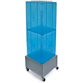 Azar International 701415-BLU Global Approved 701415-BLU Interlocking Pegboard Countertop Display W/ Wheels, 14" x 40", Blue image.