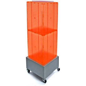 Azar International 701415-ORG Global Approved 701415-ORG Interlocking Pegboard Countertop Display W/ Wheels, 14" x 40", Orange image.