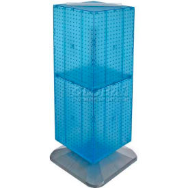 Azar International 701435-BLU Global Approved 701435-BLU 4-Sided Interlocking Pegboard Floor Display, 14" x 40", Blue Opaque image.