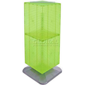 Azar International 701435-GRE Global Approved 701435-GRE 4-Sided Interlocking Pegboard Floor Display, 14" x 40", Green Opaque image.