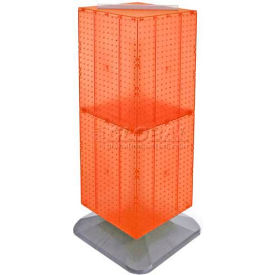 Azar International 701435-ORG Global Approved 701435-ORG 4-Sided Interlocking Pegboard Floor Display, 14" x 40", Orange Opaque image.