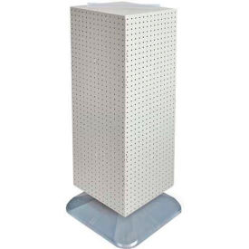 Azar International 701435-WHT Global Approved 701435-WHT 4-Sided Interlocking Pegboard Floor Display, 14" x 40", White Solid image.