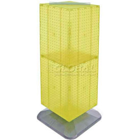 Azar International 701435-YEL Global Approved 701435-YEL 4-Sided Interlocking Pegboard Floor Display, 14" x 40", Yellow Opaque image.