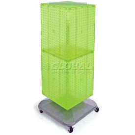 Azar International 701436-GRE Global Approved 701436-GRE 4-Sided Interlocking Pegboard Floor Display, 14" x 40", Green Opaque image.