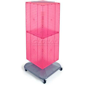 Azar International 701436-PNK Global Approved 701436-PNK 4-Sided Interlocking Pegboard Floor Display, 14" x 40", Pink Opaque image.