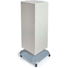 Azar International 701436-WHT Global Approved 701436-WHT 4-Sided Interlocking Pegboard Floor Display, 14" x 40", White Solid image.