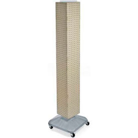 Azar International 703390-ALM Global Approved 703390-ALM 4-Sided Interlocking Pegboard Display W/ Wheels, 8" x 60", Almond Solid image.