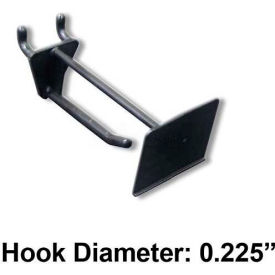 Azar International 800012-BLK Global Approved 800012-BLK 2" Opaque Plastic Pegboard Scan Hook, Black - Pkg Qty 50 image.