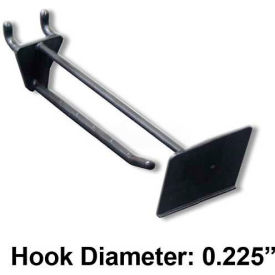 Azar International 800014-BLK Global Approved 800014-BLK 4" Opaque Plastic Pegboard Scan Hook, Black - Pkg Qty 50 image.