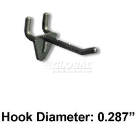 Azar International 800072-BLK Global Approved 800072-BLK 2" Opaque Plastic Hook, Black - Pkg Qty 50 image.