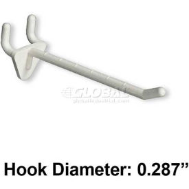 Azar International 800074-WHT Global Approved 800074-WHT 4" Opaque Plastic Hook, White - Pkg Qty 50 image.