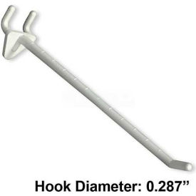 Azar International 800078-WHT Global Approved 800078-WHT 8" Opaque Plastic Hook, White - Pkg Qty 50 image.