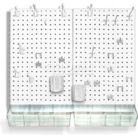 Azar International 900945-WHT Global Approved 900945-WHT Pegboard Room Organizer Kit, Hardware Included, White Opaque ,1 Piece image.