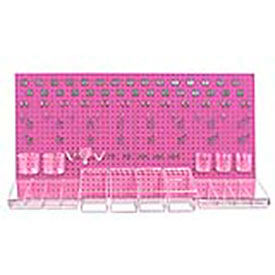 Pegboard Organizer Kit, Pink, 48"W x 7/8"D x 24"H view 2