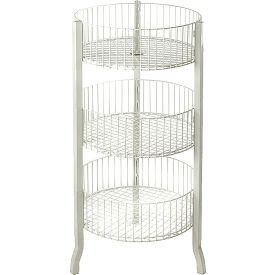 Azar International 300703 Global Approved 300703 3-Tiered Large White Wire Bins, 45" OAH, Metal ,1 Piece image.