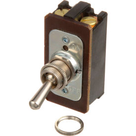 Allpoints 202A86 Toggle Switch, 125/250V, 10/20A, Black/Silver, For Anets, P9101-70 image.