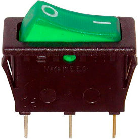 Allpoints 2146800 Rocker Switch, 125V, 20A, Black W/Green Light, For Garland, 2146800 image.