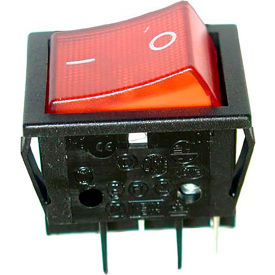 Allpoints 2E-Z1858 Rocker Switch, 125/250V, 16/20A, Black W/Red Light, For Star, 2E-Z1858 image.