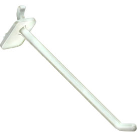Global Approved 800006-W 6" Opaque Plastic Pegboard Locking Hook White - Pkg Qty 50