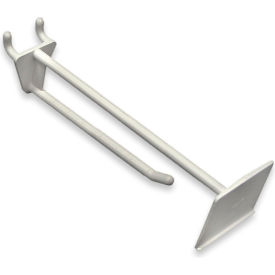 Global Approved 800018-WHT 8" Opaque Plastic Pegboard Scan Hook White - Pkg Qty 50