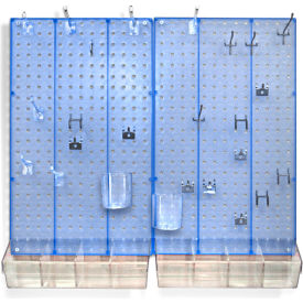 Global Approved 900945-BLU Pegboard Room Organizer Kit Hardware Included Blue Opaque 1 Piece