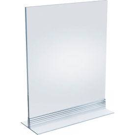 Global Approved 102718 Vertical/Horizontal Acrylic T-Stripe Sign Holder 8" x 10" - Pkg Qty 10