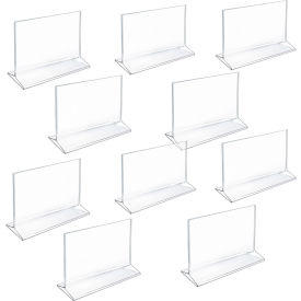 Global Approved 142707 Horizontal Top Load Acrylic Sign Holder 7" x 5.5" - Pkg Qty 10