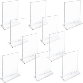 Global Approved 142711 Vertical Top Load Acrylic Sign Holder 5.5" x 8.5" - Pkg Qty 10