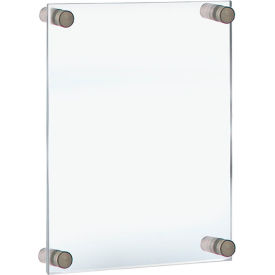 Global Approved 105506 Acrylic Standoff Sign Holder W/ Caps 8.5" x 14" 1 Piece