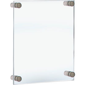 Global Approved 105508 Acrylic Standoff Sign Holder W/ Caps 11" x 17" 1 Piece