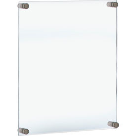 Global Approved 105528 Acrylic Standoff Sign Holder W/ Caps 17" x 22" 1 Piece