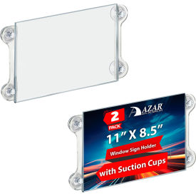 Global Approved 106615 Acrylic Sign Holder W/ Suction Cups 11"W x 8.5"H - Pack of 2