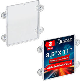 Global Approved 106614 Acrylic Sign Holder W/ Suction Cups 8.5"W x 11"H - Pack of 2