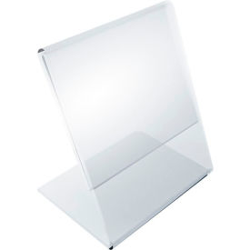 Global Approved 112741 Vertical Slanted L-Shaped Acrylic Sign Holder 2" x 3" - Pkg Qty 10