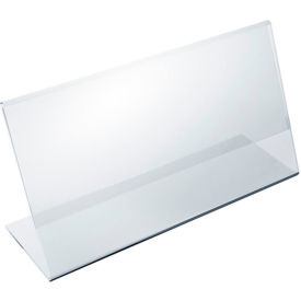 Global Approved 112761 Horizontal Slanted L-Shaped Acrylic Sign Holder 8.5" x 3.5" - Pkg Qty 10