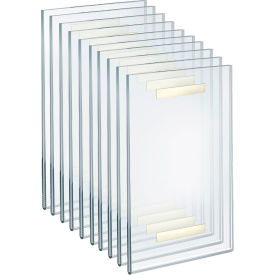 Global Approved 122013 Horizontal Wall Mount Sign Holder W/ Adhesive Tape 8.5" x 14" - Pkg Qty 10