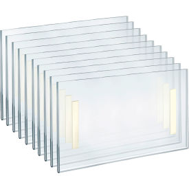 Global Approved 122012 Horizontal Wall Mount Sign Holder W/ Adhesive Tape 14" x 8.5" - Pkg Qty 10