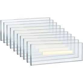 Global Approved 122018 Wall Mount Nameplate Sign Holder W/ Adhesive Tape 8.5" x 2.5" - Pkg Qty 10