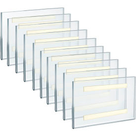 Global Approved 122028 Horizontal Wall Mount Sign Holder W/ Adhesive Tape 7" x 5" - Pkg Qty 10