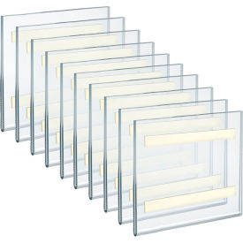 Global Approved 122029 Wall Mount Square Sign Holder W/ Adhesive Tape 5.5" x 5.5"- Pkg Qty 10