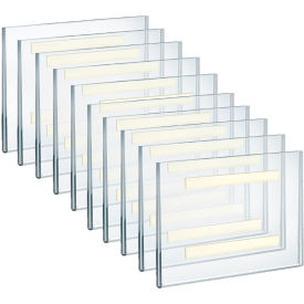 Global Approved 122030 Horizontal Wall Mount Sign Holder W/ Adhesive Tape 8.5" x 5.5" - Pkg Qty 10