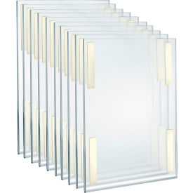 Global Approved 122032 Vertical Wall Mount Sign Holder W/ Adhesive Tape 11" x 17" - Pkg Qty 10