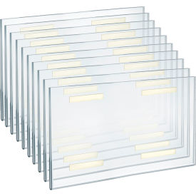 Global Approved 122037 Horizontal Wall Mount Sign Holder W/ Adhesive Tape 17" x 11" - Pkg Qty 10