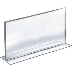 Global Approved 152709 Horizontal Double Sided Stand Up Sign Holder 17" x 11" Acrylic - Pkg Qty 10