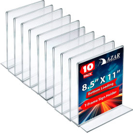 Global Approved 152714 Vertical Double Sided Stand Up Sign Holder 8.5" x 11" Acrylic - Pkg Qty 10