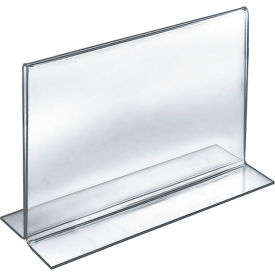 Global Approved 152715 Horizontal Double Sided Stand Up Sign Holder 11" x 8.5" Acrylic - Pkg Qty 10