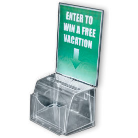 Global Approved 206007 Medium Molded Suggestion Box W/ Pocket 7.75" x 6" Acrylic 1 Piece