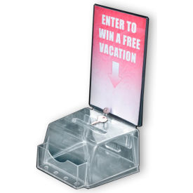Global Approved 206008 Small Molded Suggestion Box W/ Pocket 5.5" x 3.5" Acrylic 1 Piece