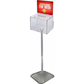 Global Approved 206300 Extra Large Acrylic Suggestion Box W/ Pocket Lock & Keys 11" x 8.25" Acrylic